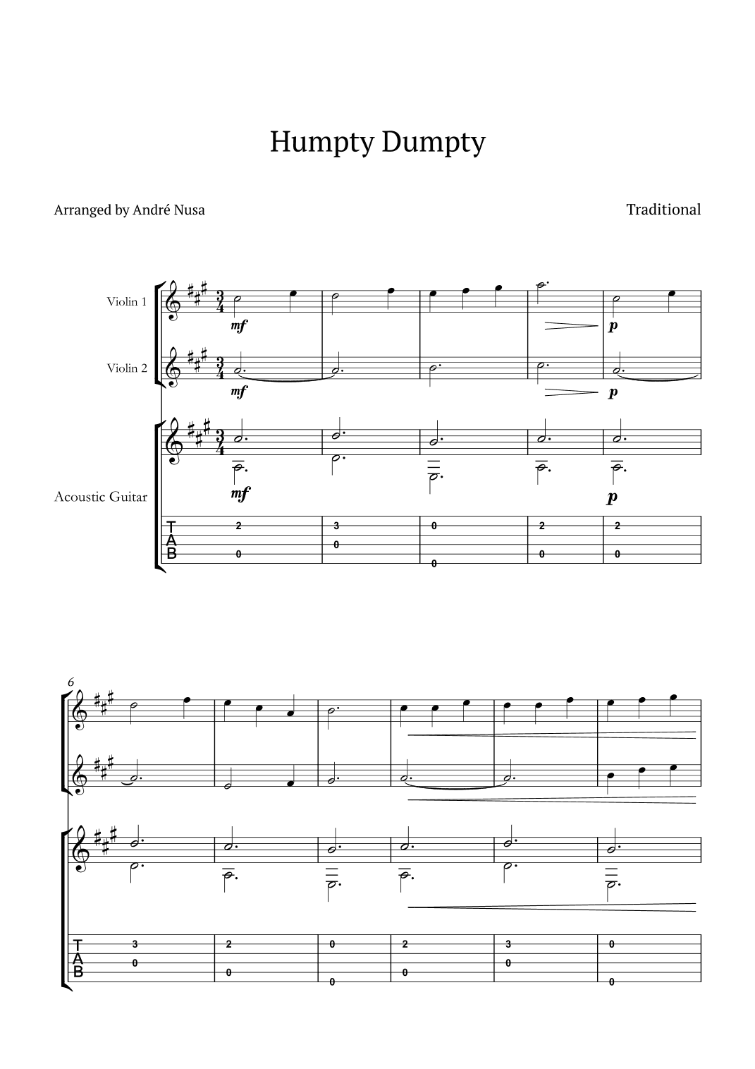 Humpty Dumpty (arr. André Nusa)