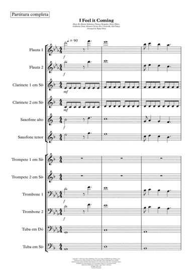 I Feel It Coming (arr. Rafael Brito)