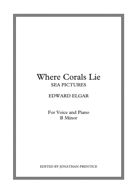 Where Corals Lie - Sea Pictures (B Minor) (arr. Jonathan Prentice)