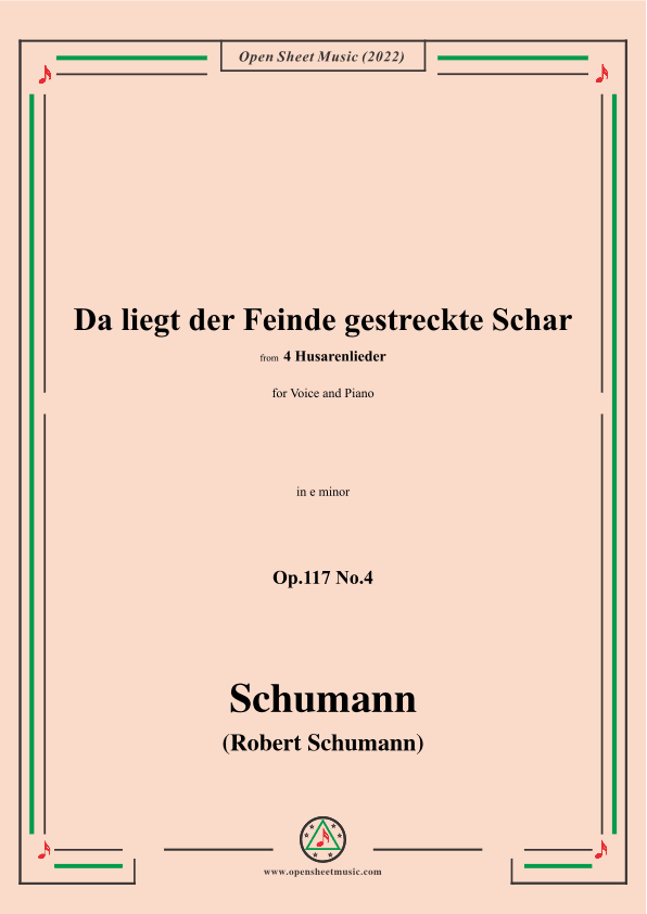 Schumann-Da liegt der Feinde gestreckte Schar,Op.117 No.4,in e minor (arr. OSM Press)