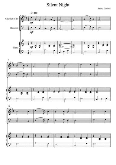 Franz Gruber - Silent Night  (Clarinet and Bassoon Duet) (arr. André Laitano)