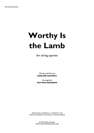 Worthy Is The Lamb (arr. Nathan Iskandar)
