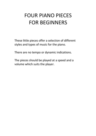 Four Pieces For Beginners On The Piano