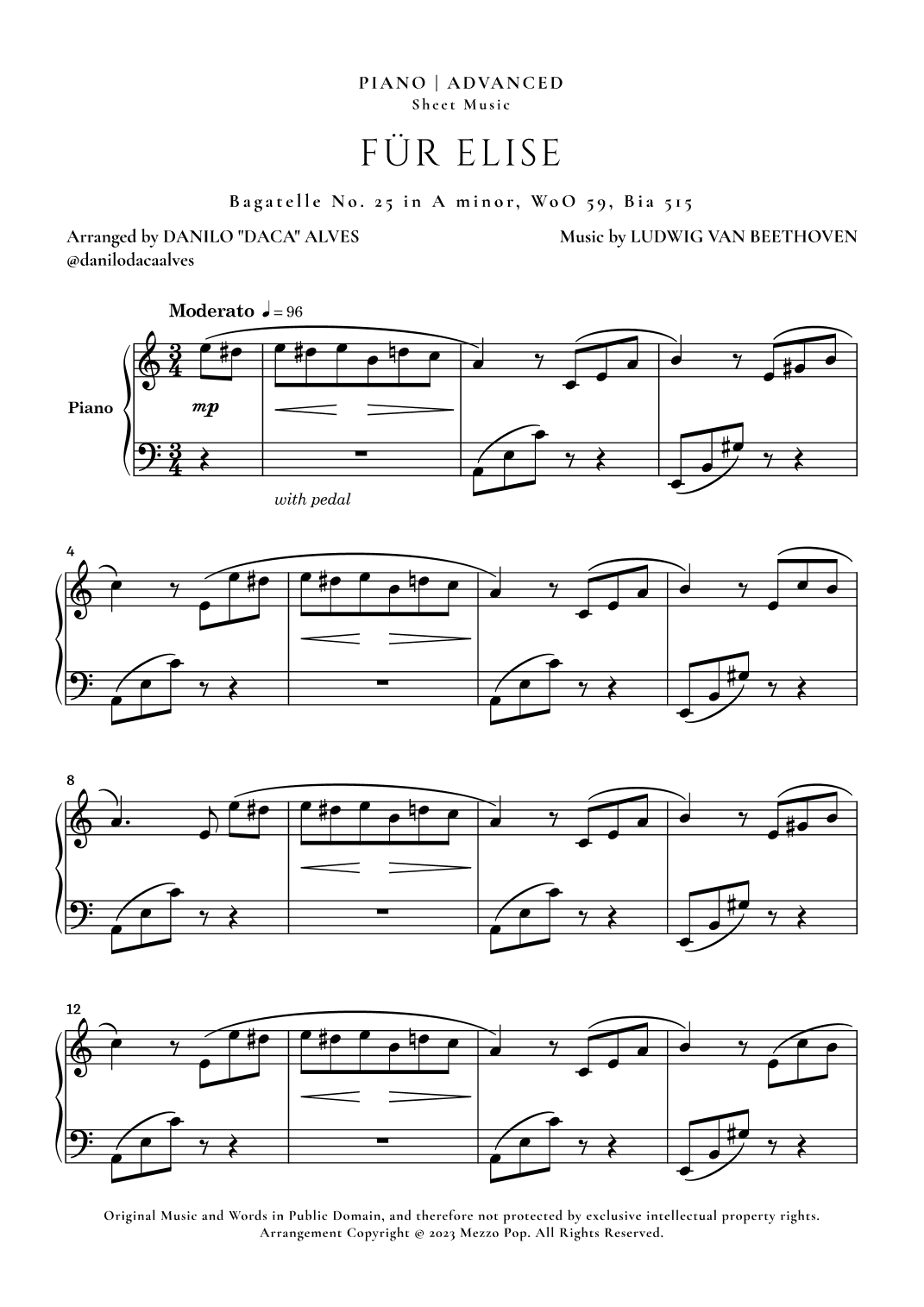 Für Elise (arr. Danilo "Daca" Alves)