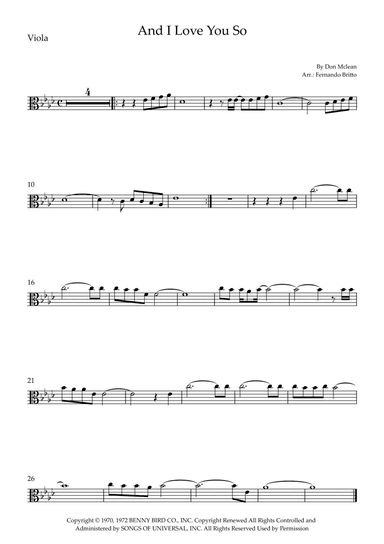 And I Love You So (arr. Fernando Britto)