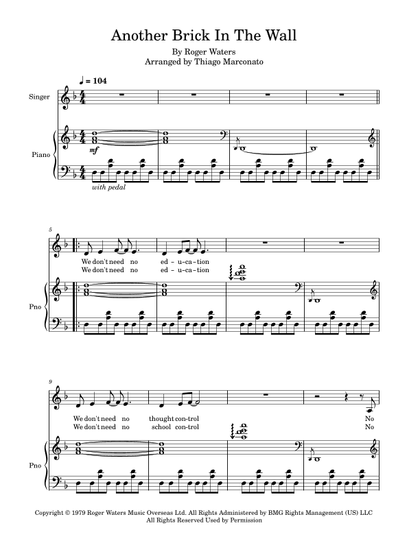 Another Brick In The Wall (arr. Thiago Marconato)