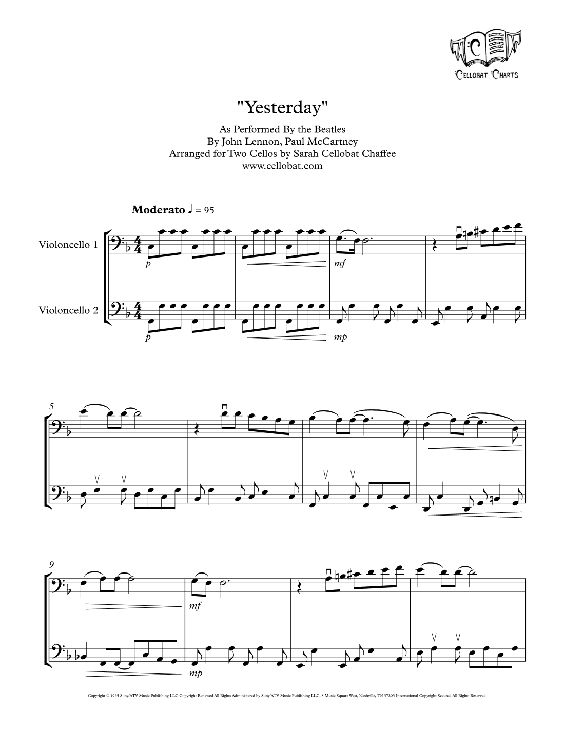 Yesterday (arr. Sarah Cellobat Chaffee)