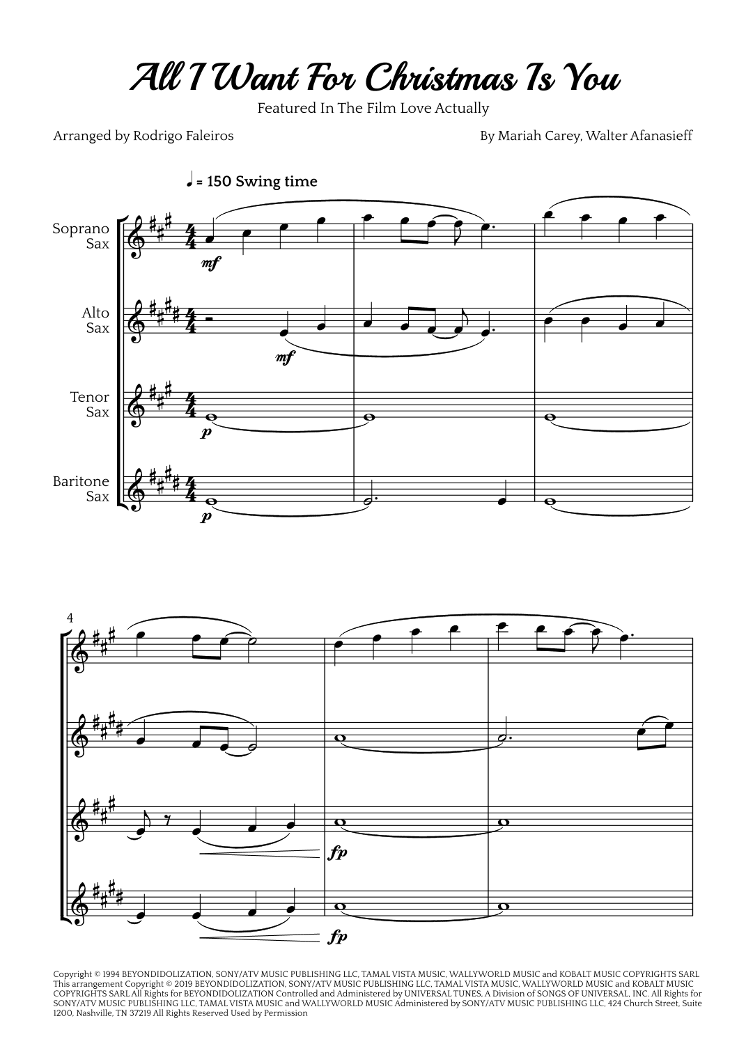 All I Want For Christmas Is You (arr. Rodrigo Faleiros)