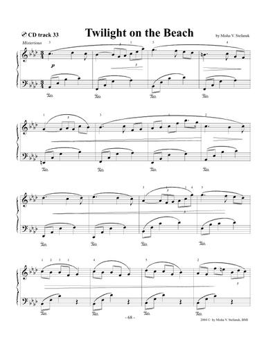 Twilight on the Beach, intermediate to advanced Romantic