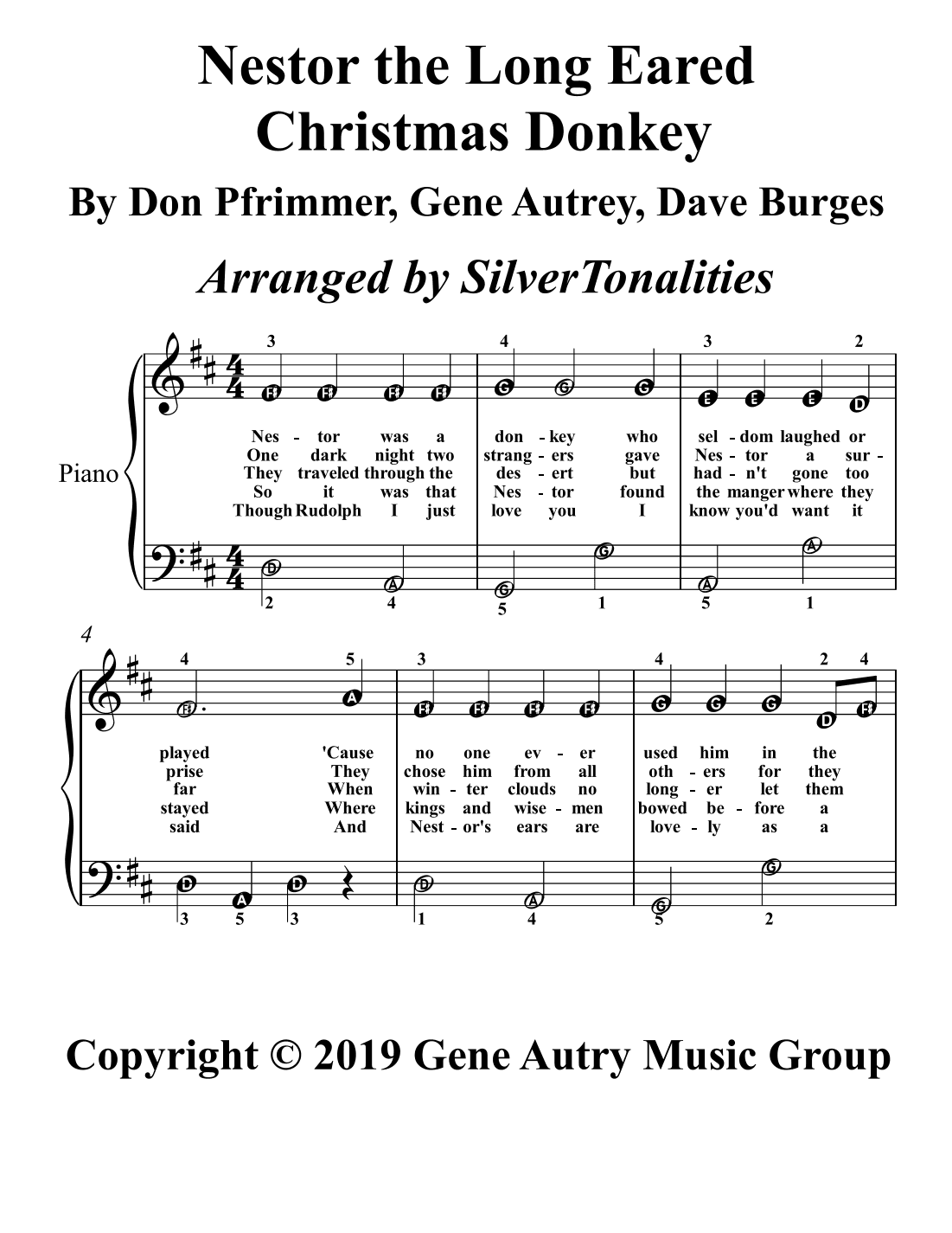 Nestor, The Long-eared Christmas Donkey (arr. SilverTonalities)
