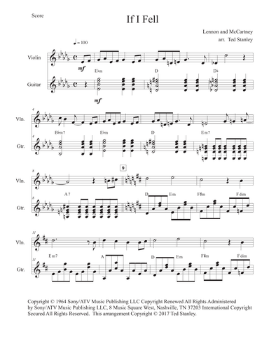 If I Fell (arr. Ted Stanley)