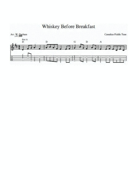 Whiskey for Breakfast - Fiddle Tune Arranged for Ukulele (arr. W. Durham)