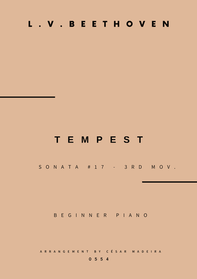 Tempest (3rd mov.) - Easy Piano - W/Chords (arr. César Madeira)