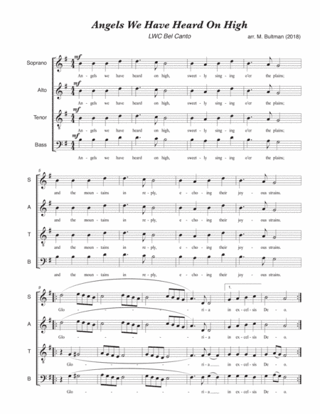 Angels We Have Heard On High (arr. Mike Bultman)