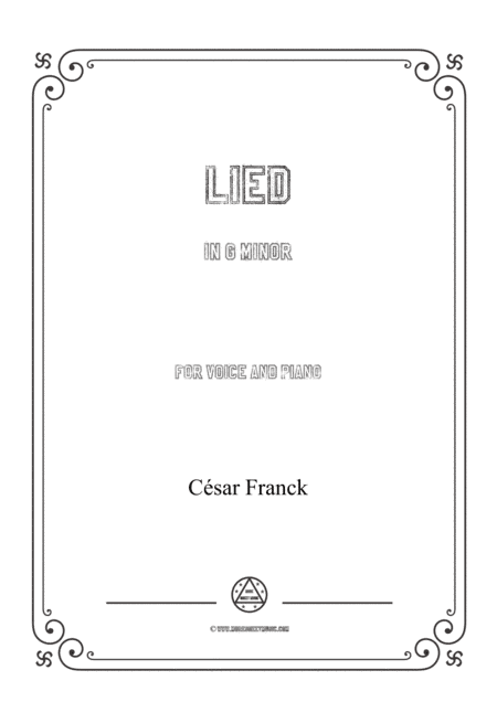 Franck-Lied in g minor,for voice and piano (arr. MSM)
