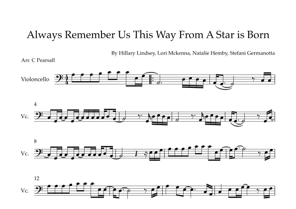 Always Remember Us This Way (arr. Caroline Pearsall)