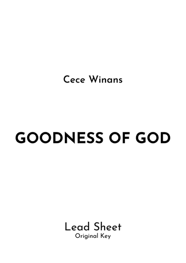 Goodness Of God (arr. Jireh J.)