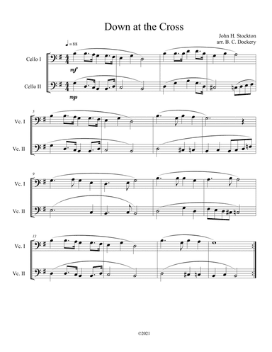 Down at the Cross (cello duet) (arr. B. C. Dockery)