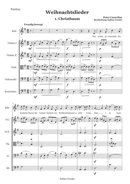 Peter Cornelius Weihnachtslieder - 1. Christbaum (arr. Sabine Fenske)