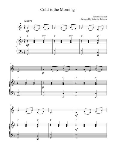 Cold is the Morning (arr. Kaiserin Rebecca)