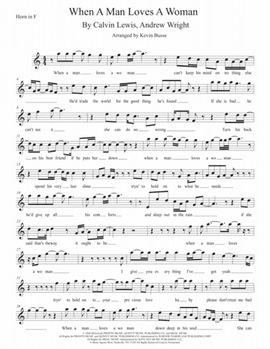 When A Man Loves A Woman (arr. Kevin Busse)