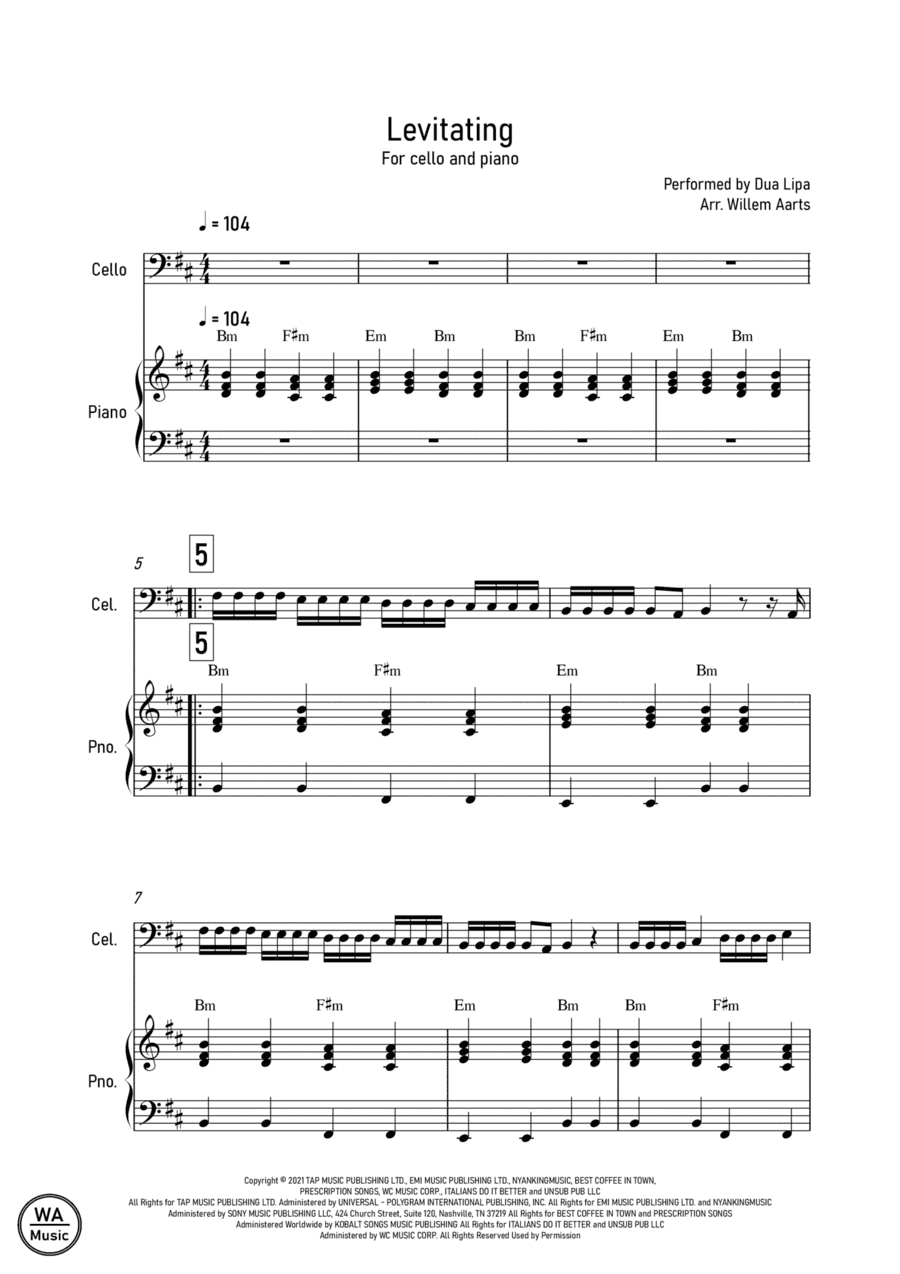 Levitating (arr. Willem Aarts)