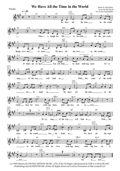 We Have All The Time In The World (arr. Jan Angermüller)