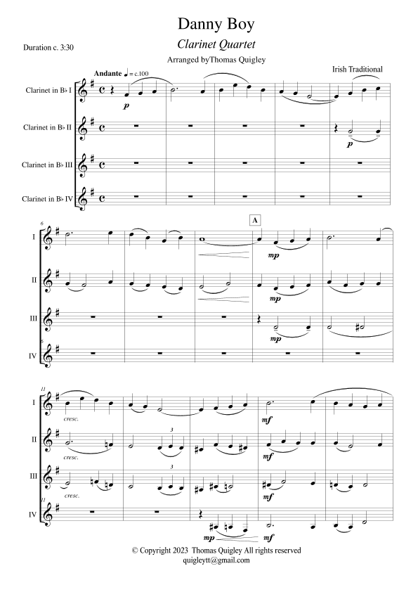 Danny Boy (arr. Thomas Quigley)