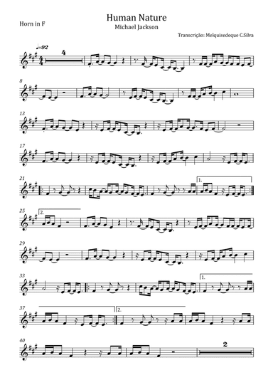 Human Nature (arr. Melquisedeque C.Silva)