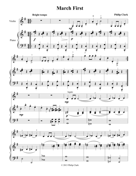 March First and The Ash Grove, Two pieces for beginning violin with piano accompaniment.