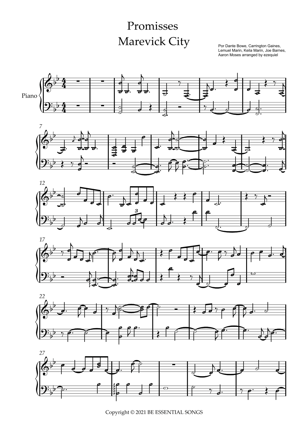 Promises (arr. by ezequiel zeferino)