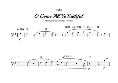 O Come All Ye Faithful (for tuba solo) (arr. Rodrigo Faleiros)