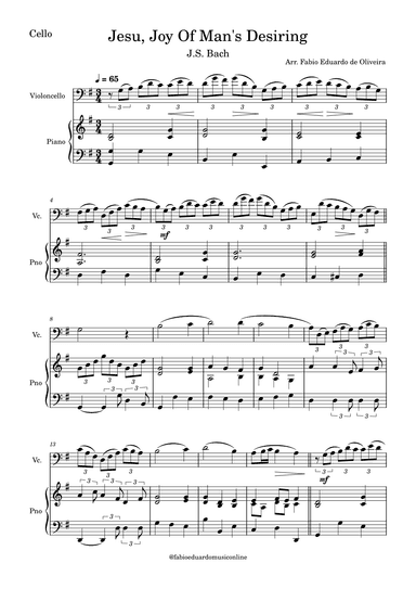 Jesu, Joy Of Men's Desiring (Bach) (arr. Fabio Eduardo de Oliveira)
