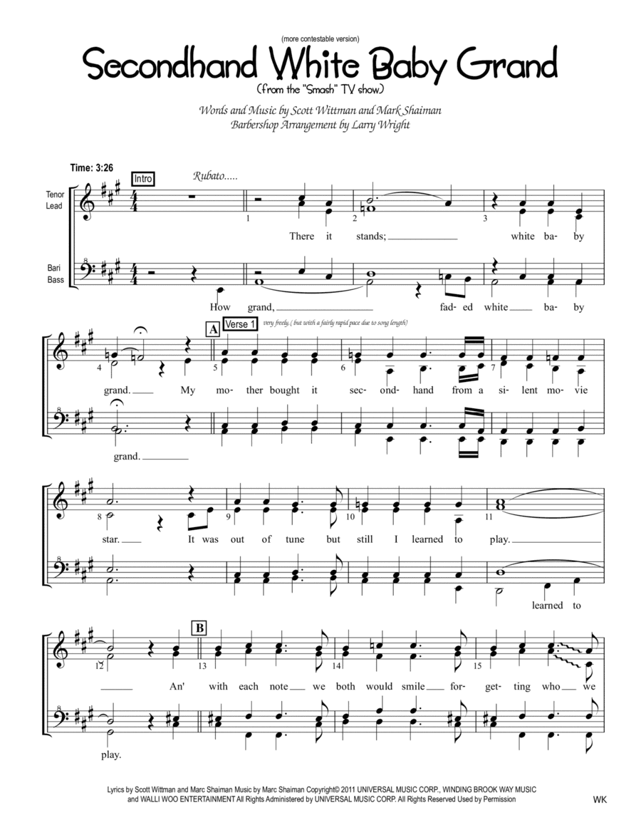 Secondhand White Baby Grand (arr. Larry Wright)