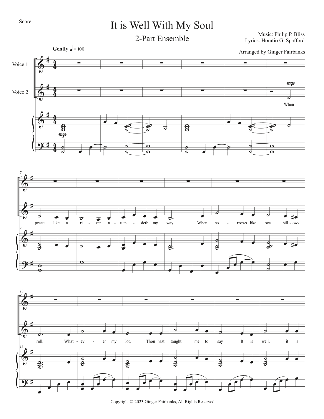 It is Well With My Soul (arr. Ginger Fairbanks)