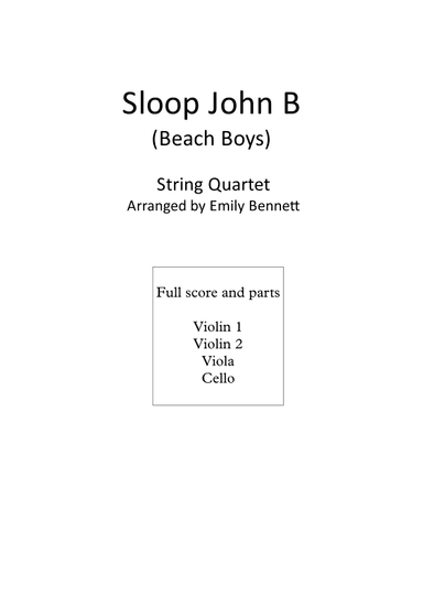 Sloop John B. (arr. Emily Bennett)