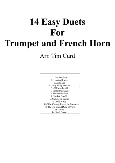 14 Easy Duets For Trumpet And French Horn (arr. Curd)