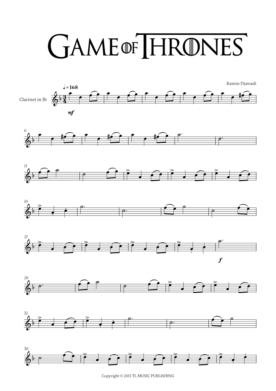Game Of Thrones (arr. Cadenza Editions)
