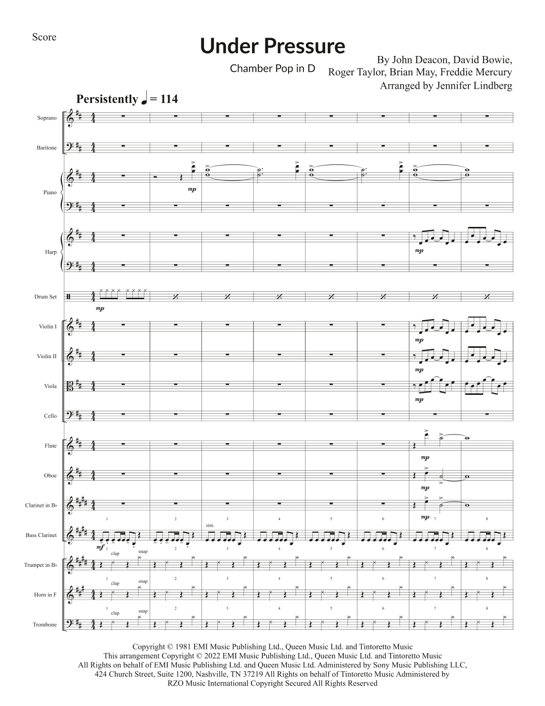 Under Pressure (arr. Jennifer Lindberg)