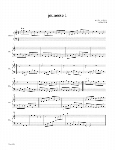 jeunesse 1 for piano solo