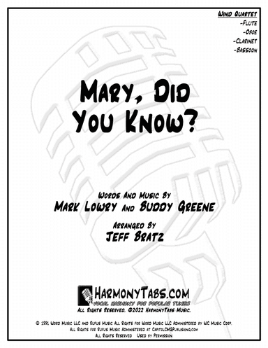 Mary, Did You Know? (arr. Jeff Bratz)
