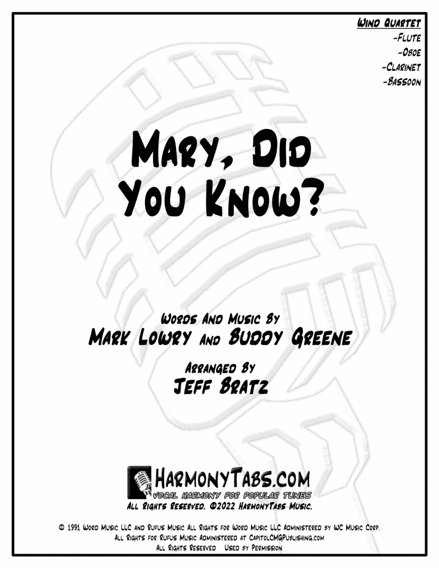 Mary, Did You Know? (arr. Jeff Bratz)