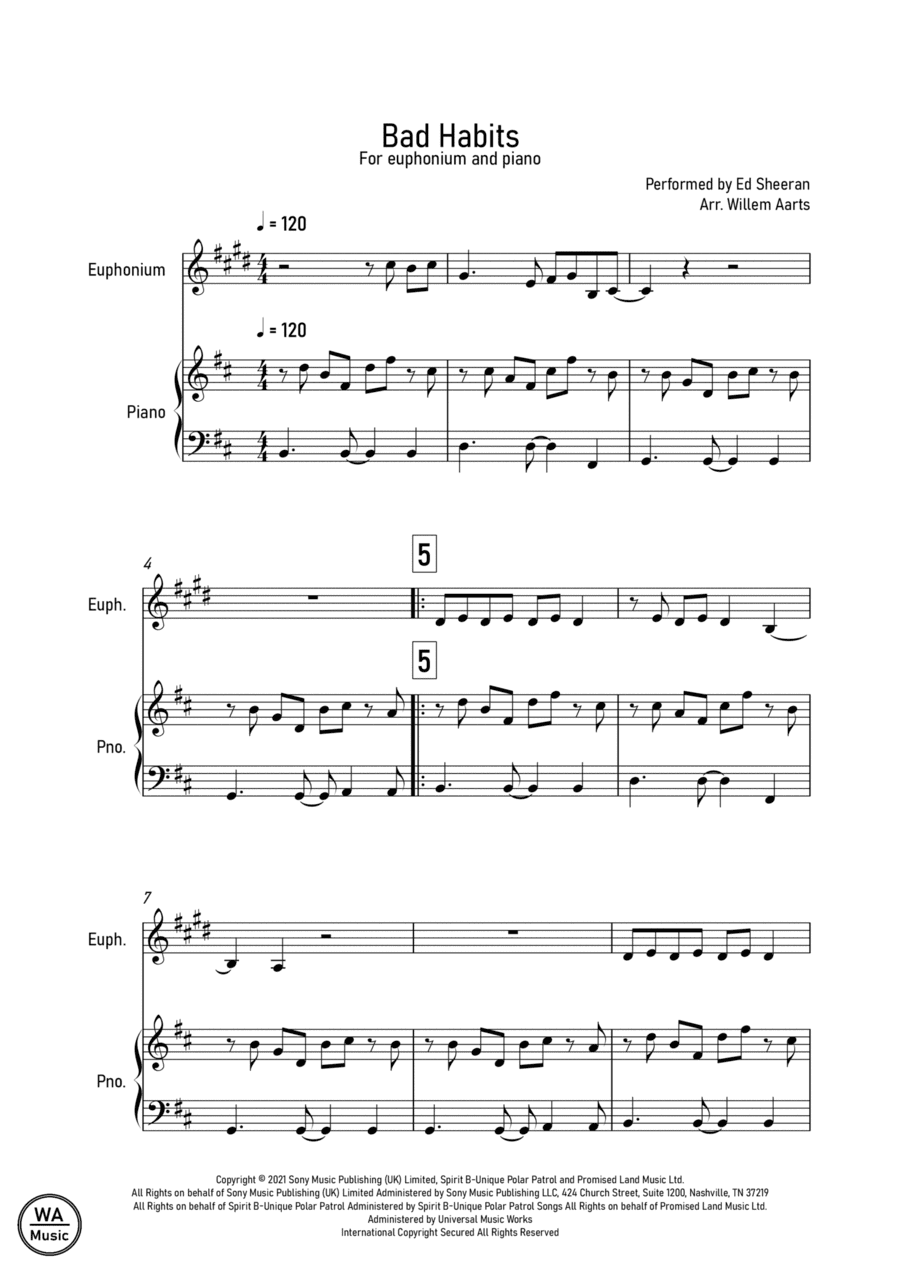 Bad Habits (arr. Willem Aarts)