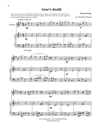 Classical Duets for Clarinet & Piano:  Aese's Death (arr. Meredith Whelan)