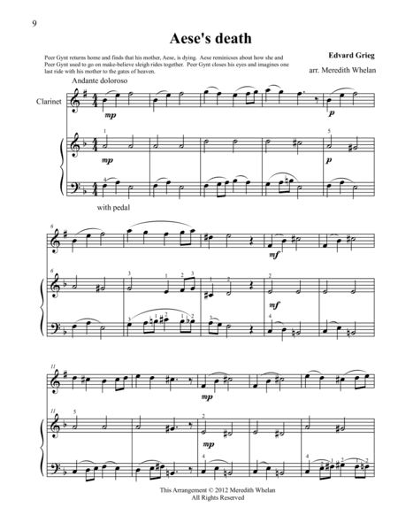 Classical Duets for Clarinet & Piano:  Aese's Death (arr. Meredith Whelan)