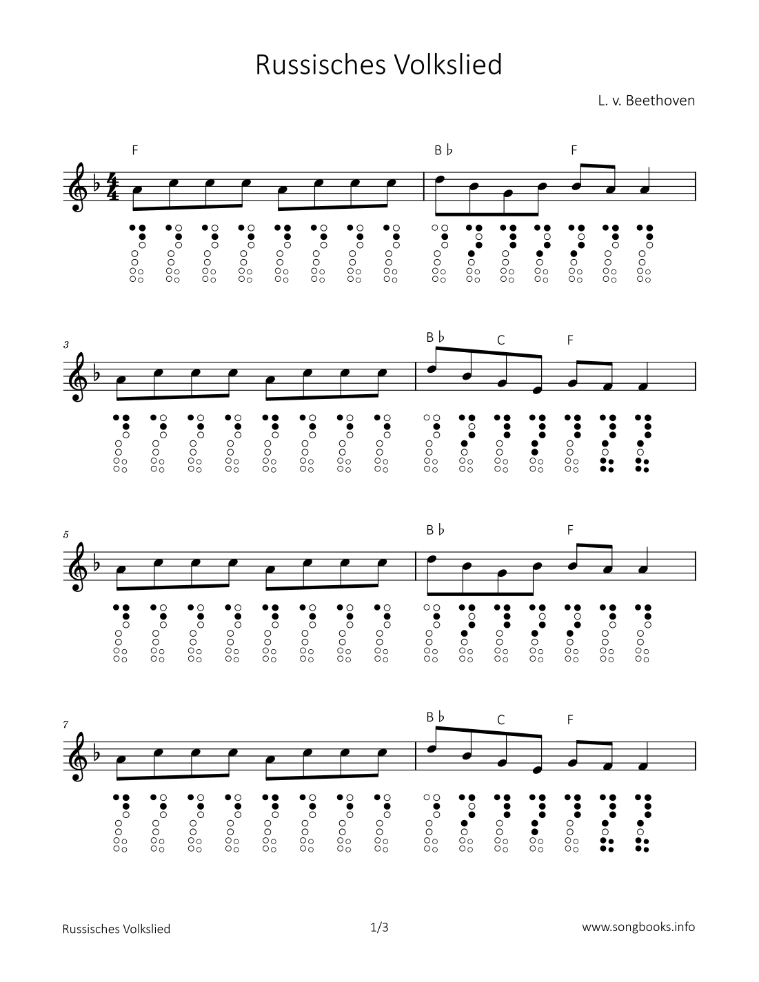Russisches Volkslied (arr. songbooks.info)