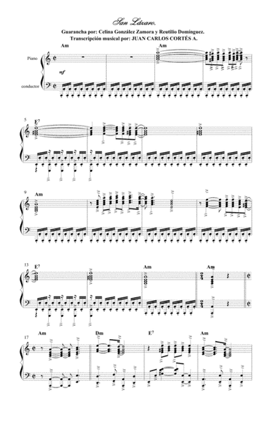 San Lázaro - Guaracha Cubana por Celina González Zamora y Reutilio Domínguez Terrero (arr. Juan Carlos Cortés A.)
