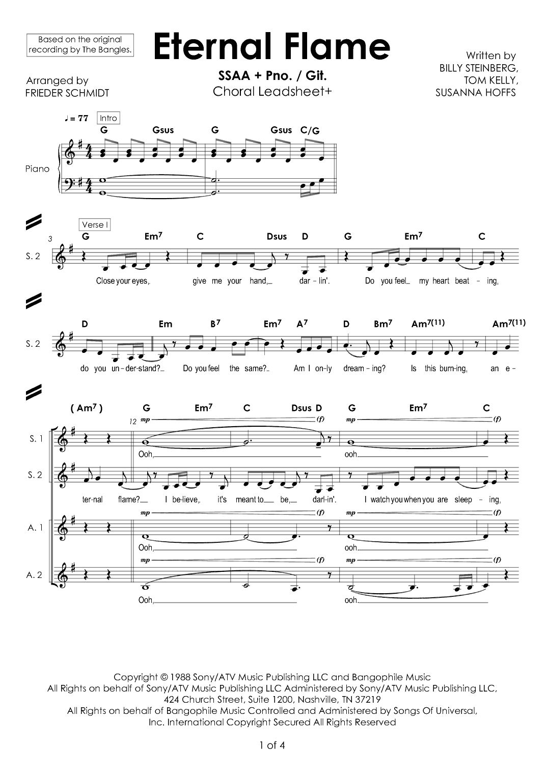 Eternal Flame (arr. Frieder Schmidt)