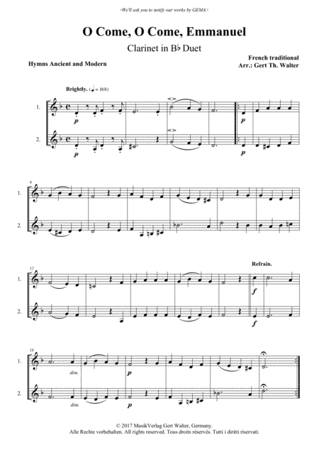 O Come, O Come, Emmanuel (arr. Gert Th. Walter)