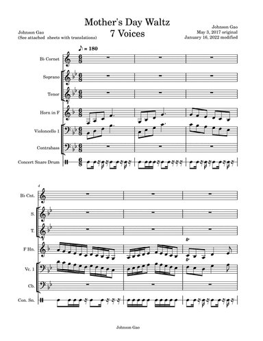 Mother's Day Waltz. 7 voices